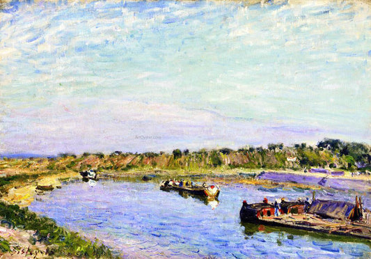  Alfred Sisley The Port of Saint Mammes, Morning - Canvas Print