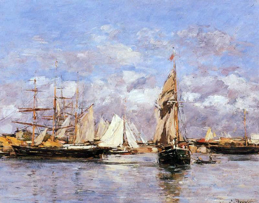  Eugene-Louis Boudin The Port of Trouville, High Tide - Canvas Print