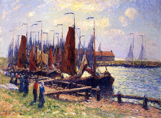  Henri Moret The Port of Volendam - Canvas Print