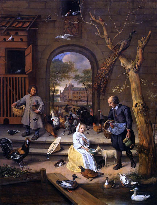  Jan Steen The Poultry Yard - Canvas Print