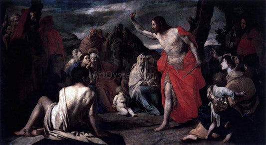  Massimo Stanzione The Preaching of St John the Baptist in the Desert - Canvas Print