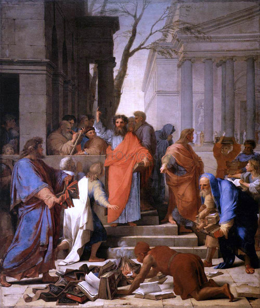  Eustache Le Sueur The Preaching of St Paul at Ephesus - Canvas Print