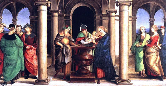  Raphael The Presentation in the Temple (Oddi altar, predella) - Canvas Print