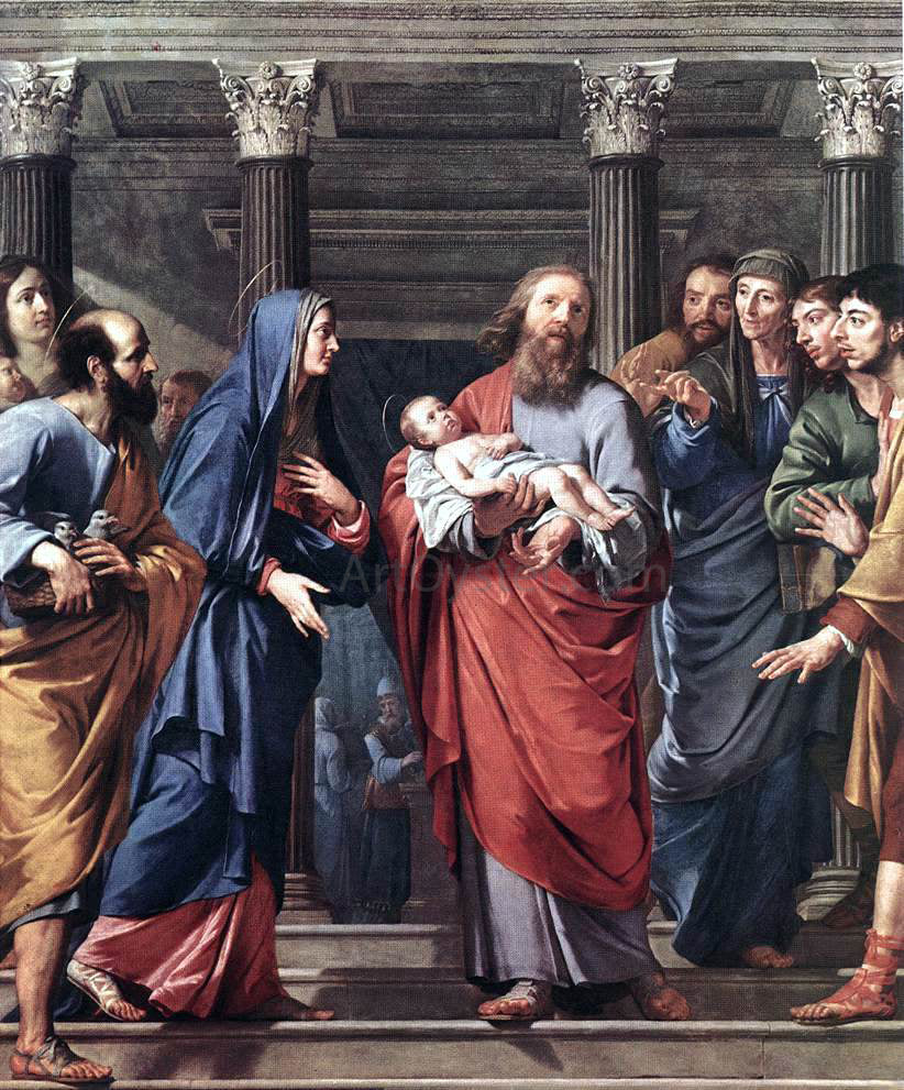  Philippe De Champaigne The Presentation of the Temple - Canvas Print