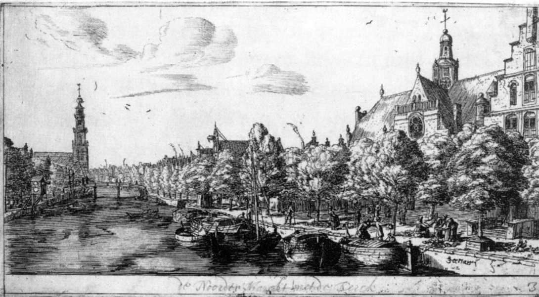  Reiner Nooms The Prinsengracht and the Noorderkerk at Amsterdam - Canvas Print