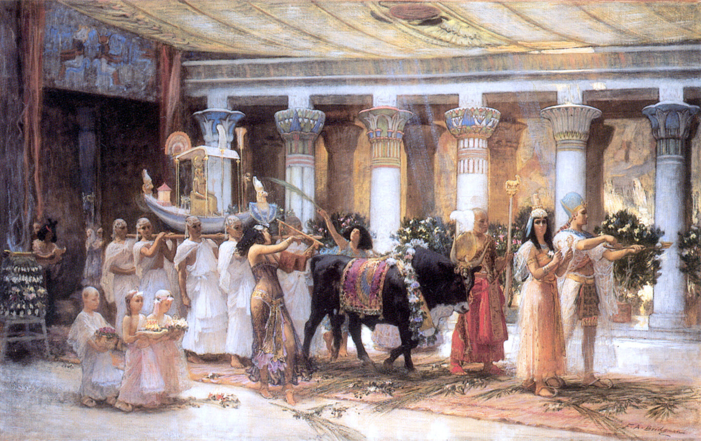  Frederick Arthur Bridgman The Procession of the Sacred Bull Anubis - Canvas Print
