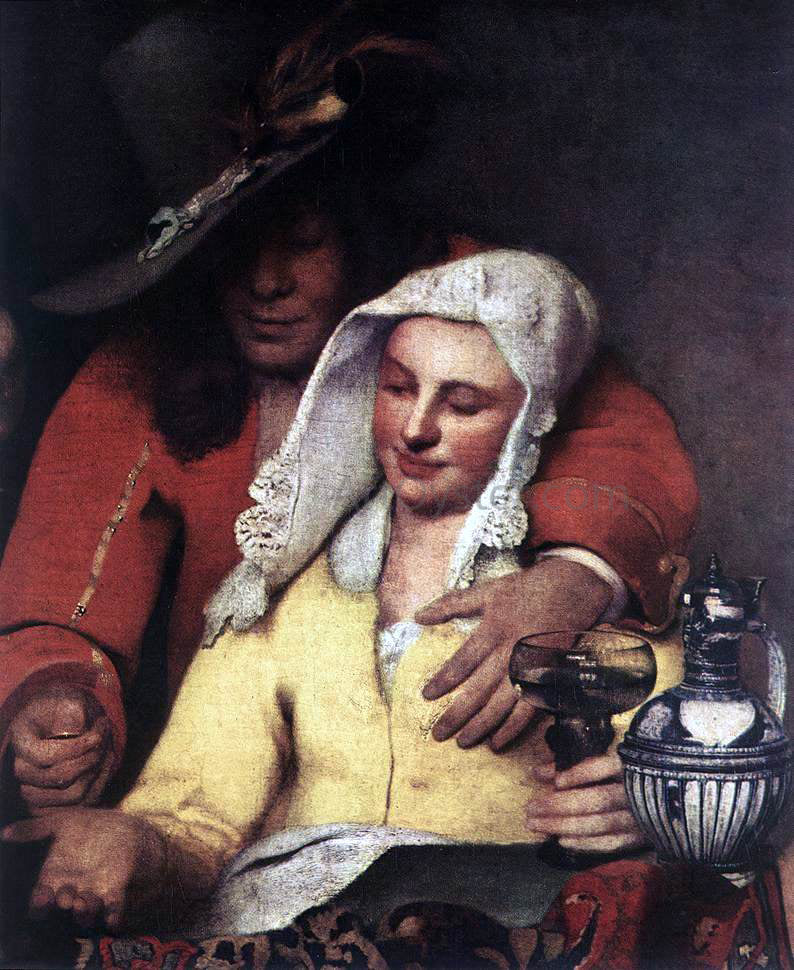  Johannes Vermeer The Procuress (detail: 1) - Canvas Print