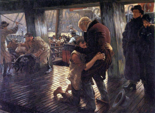  James Tissot The Prodigal Son in Modern Life: the Return - Canvas Print