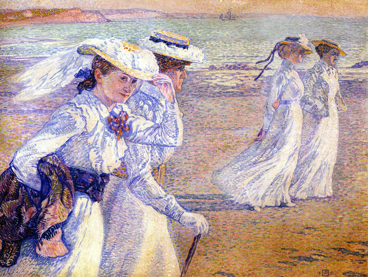  Theo Van Rysselberghe The Promenade - Canvas Print