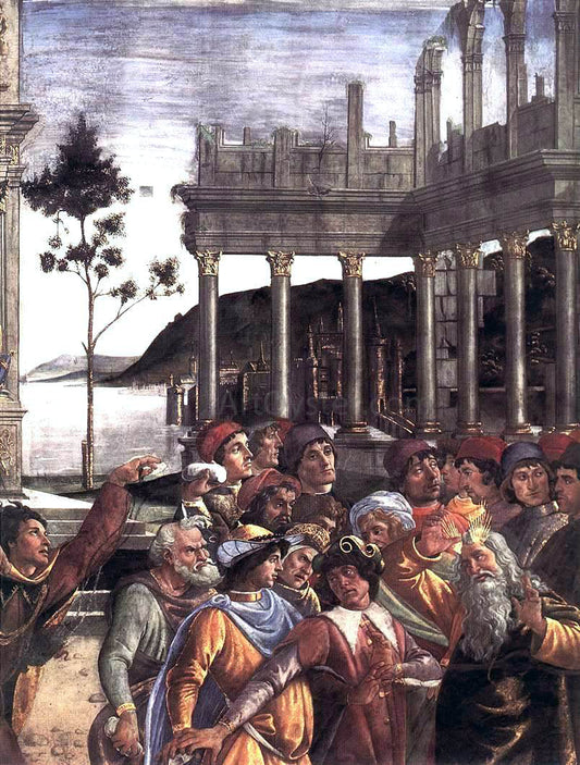  Sandro Botticelli The Punishment of Korah and the Stoning of Moses and Aaron (detail 4) (Cappella Sistina, Vatican) - Canvas Print