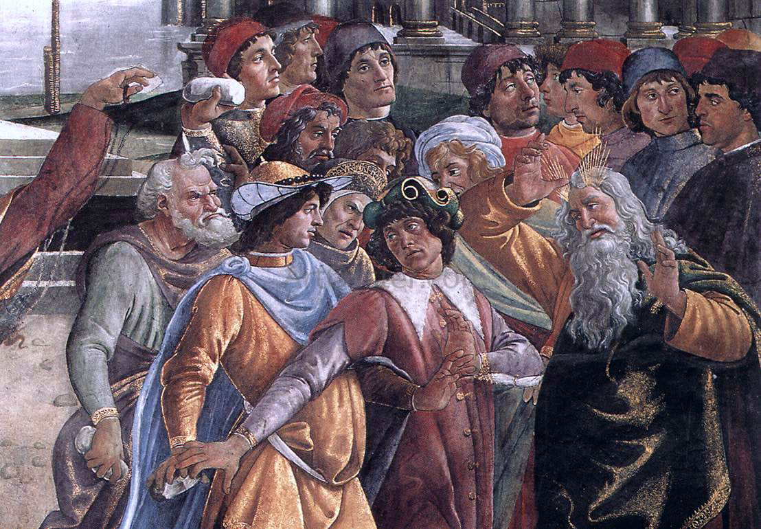  Sandro Botticelli The Punishment of Korah and the Stoning of Moses and Aaron (detail 5) (Cappella Sistina, Vatican) - Canvas Print