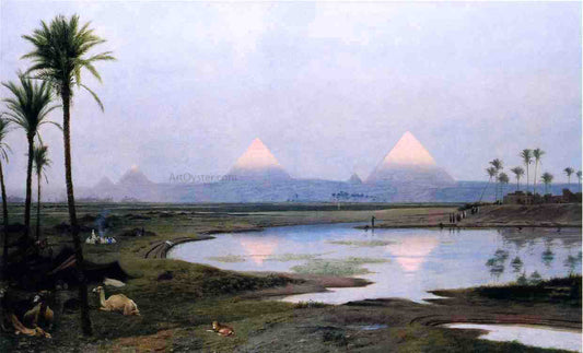  Jean-Leon Gerome The Pyramids, Sunrise - Canvas Print