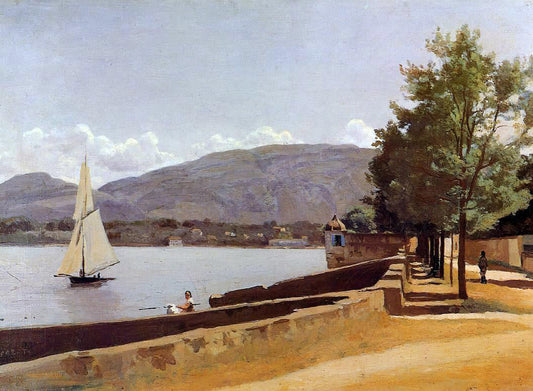  Jean-Baptiste-Camille Corot The Quai des Paquis in Geneva - Canvas Print