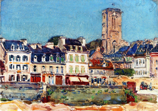  Frederick Childe Hassam The Quai, Lannion - Canvas Print