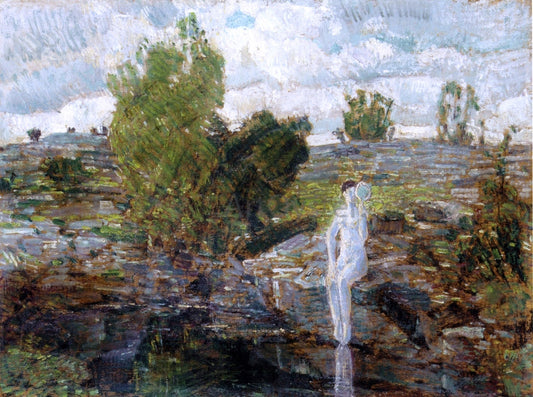  Frederick Childe Hassam The Quarry Pool, Folly Cove, Cape Ann - Canvas Print