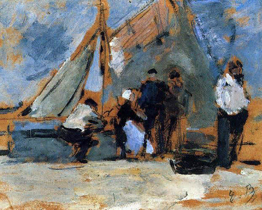  Eugene-Louis Boudin The Quay at Honfleur - Canvas Print