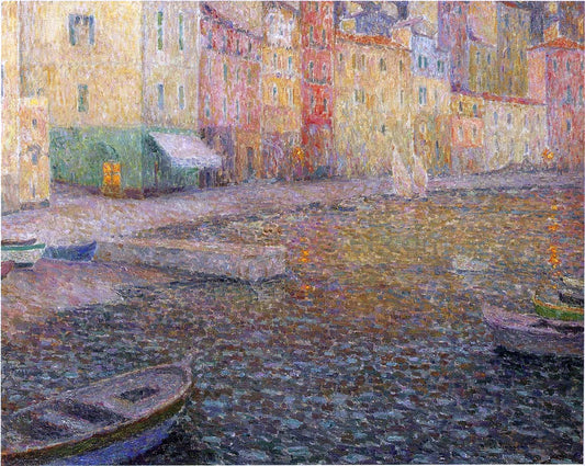  Henri Le Sidaner A Quay in Twilight - Canvas Print