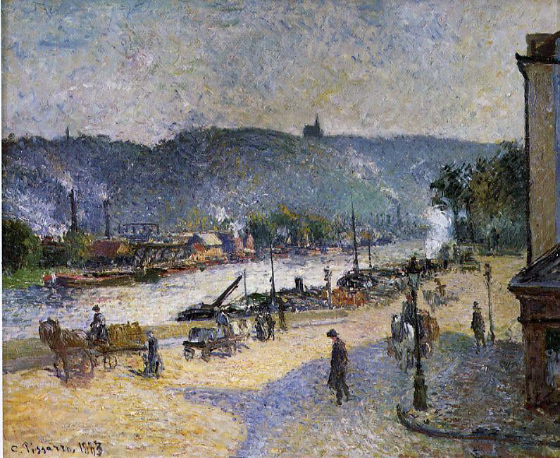  Camille Pissarro The Quays at Rouen - Canvas Print