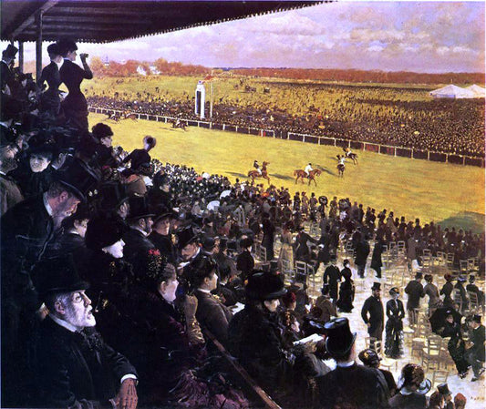  Giuseppe De Nittis The Races at Longchamps from the Grandstand - Canvas Print