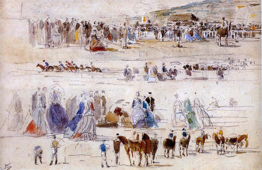  Eugene-Louis Boudin The Racetrack at Deauville - Canvas Print