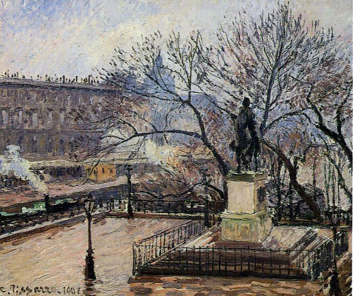  Camille Pissarro The Raised Tarrace of the Pont-Neuf and Statue of Henri IV - Canvas Print