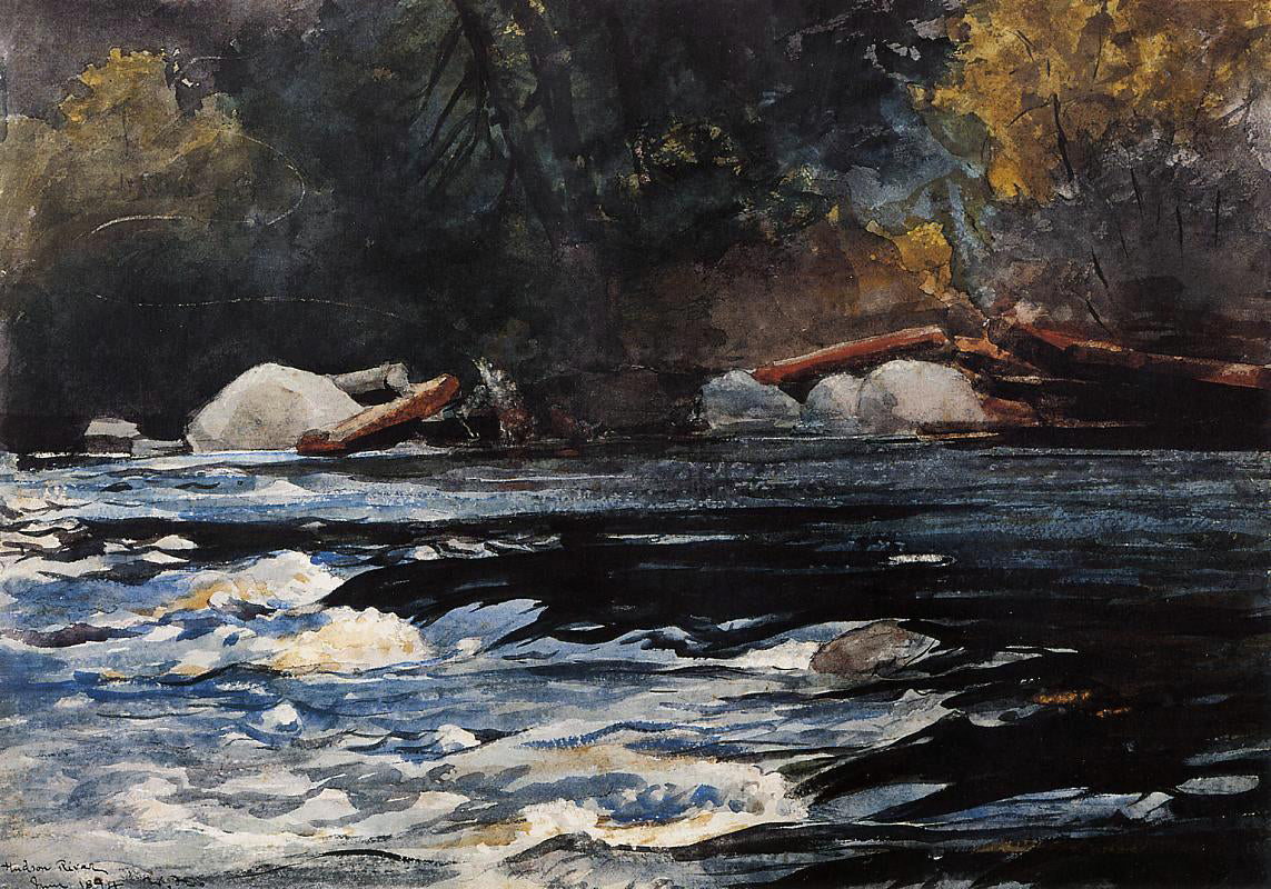  Winslow Homer The Rapids, Husdon River, Adirondacks - Canvas Print