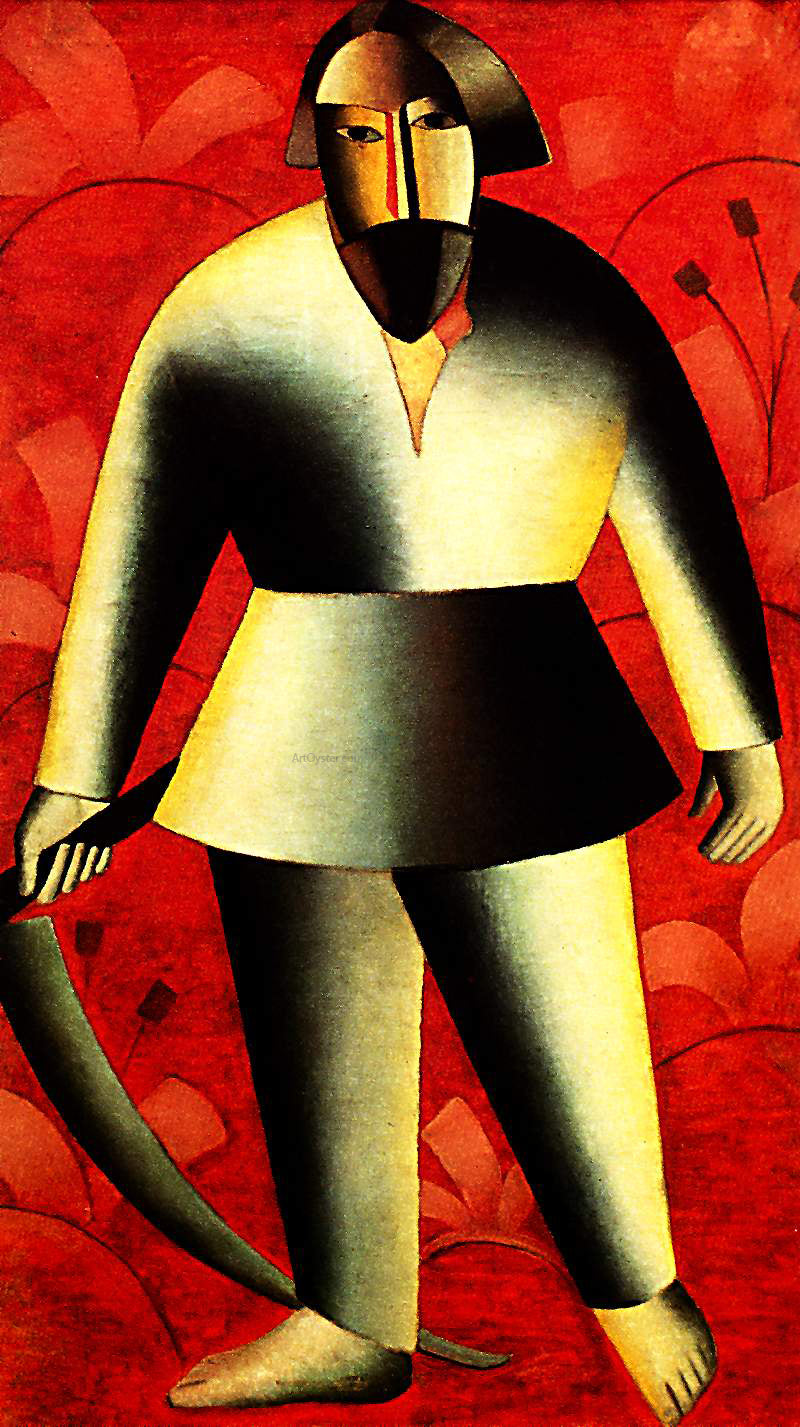  Kazimir Malevich The Reaper on Red - Canvas Print