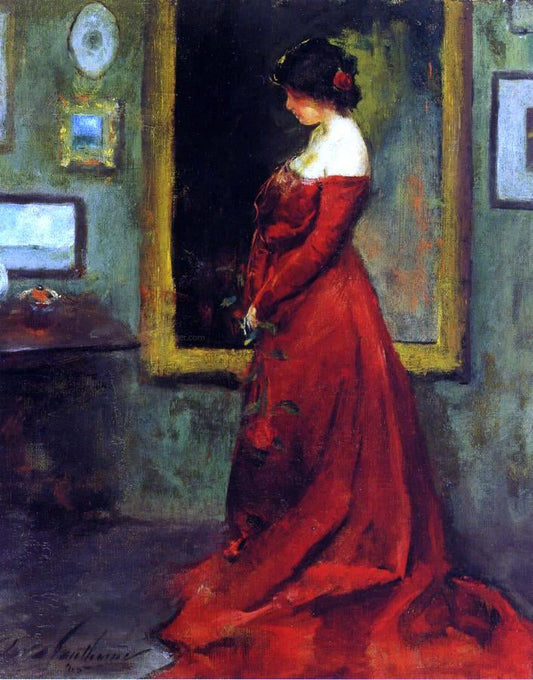  Charles Webster Hawthorne The Red Gown - Canvas Print