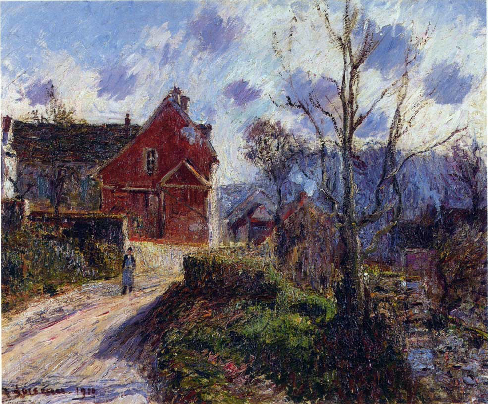  Gustave Loiseau The Red Painted House - Canvas Print