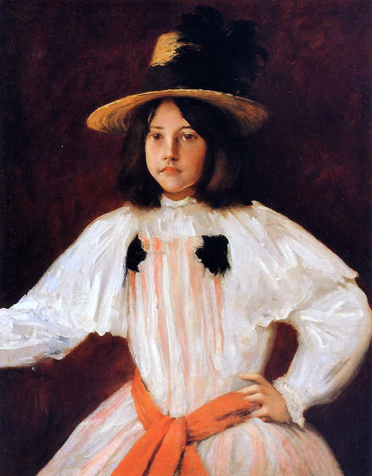  William Merritt Chase The Red Sash (also known as Portrait of the Artist's Daughter) - Canvas Print