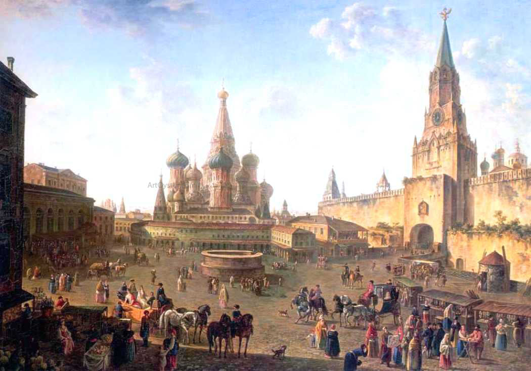  Fedor Yakovlevich Alekseev The Red Square in Moscow - Canvas Print