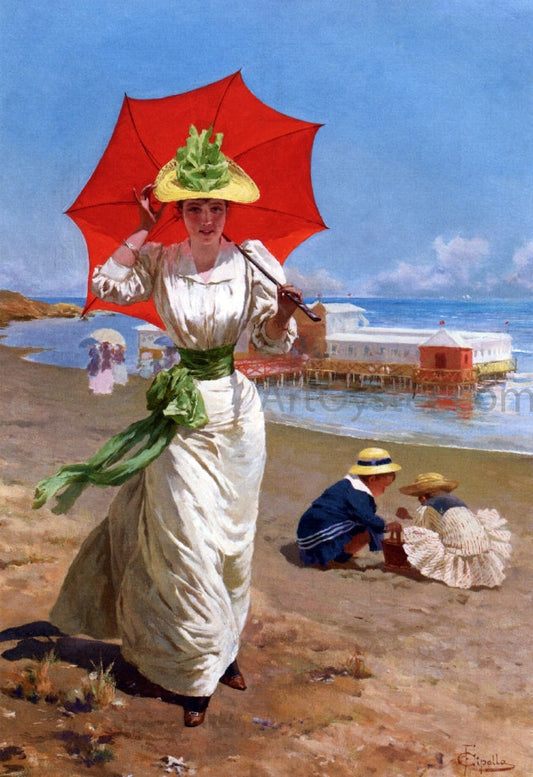  Fabio Cipolla The Red Umbrella - Canvas Print