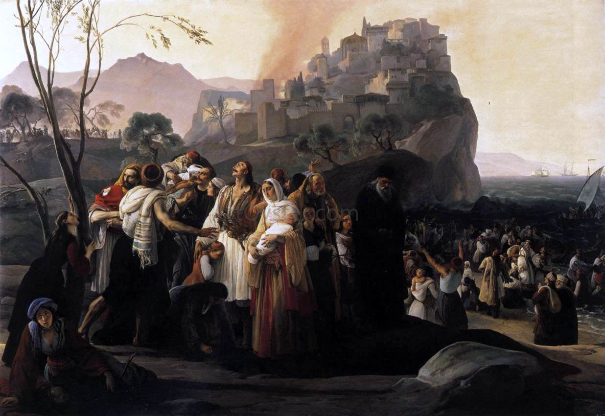  Francesco Hayez The Refugees of Parga - Canvas Print