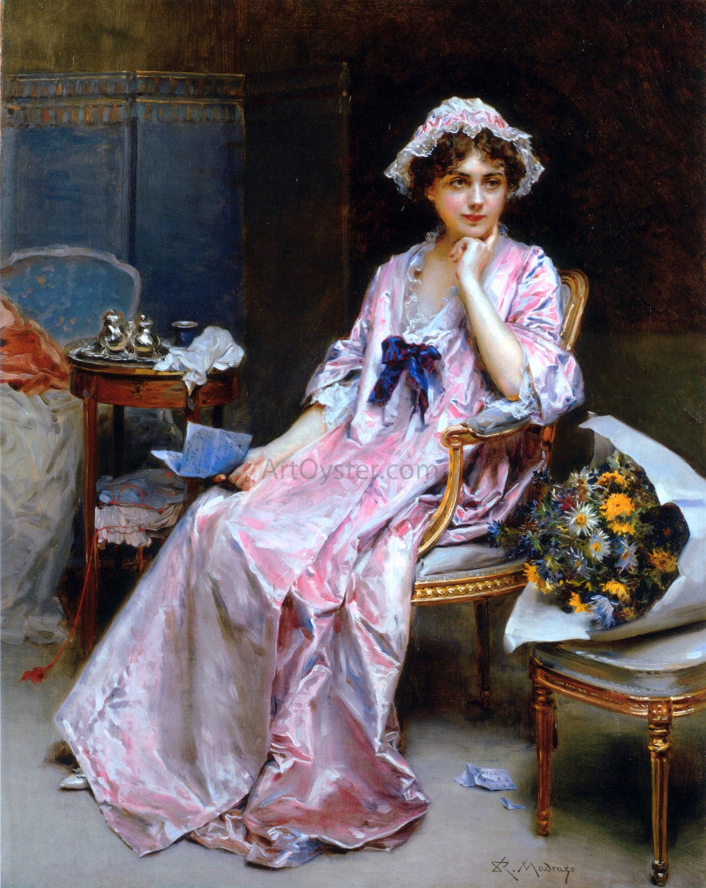  Raimundo de Madrazo Y Garreta The Reluctant Mistress - Canvas Print