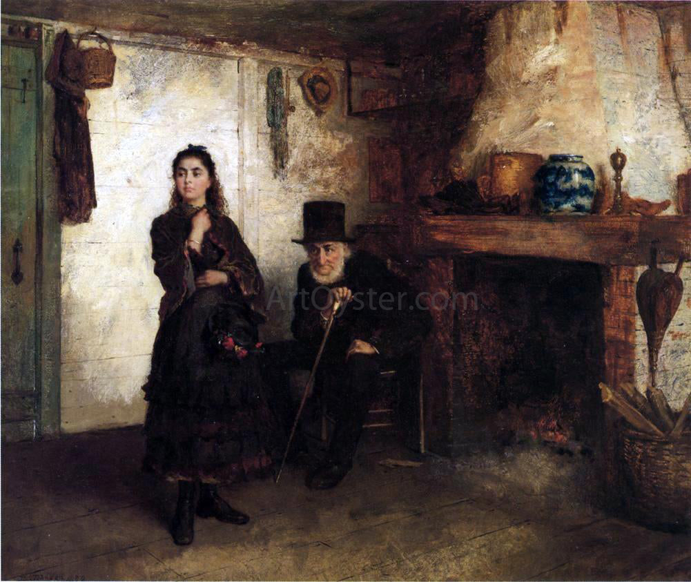  Eastman Johnson The Reprimand - Canvas Print