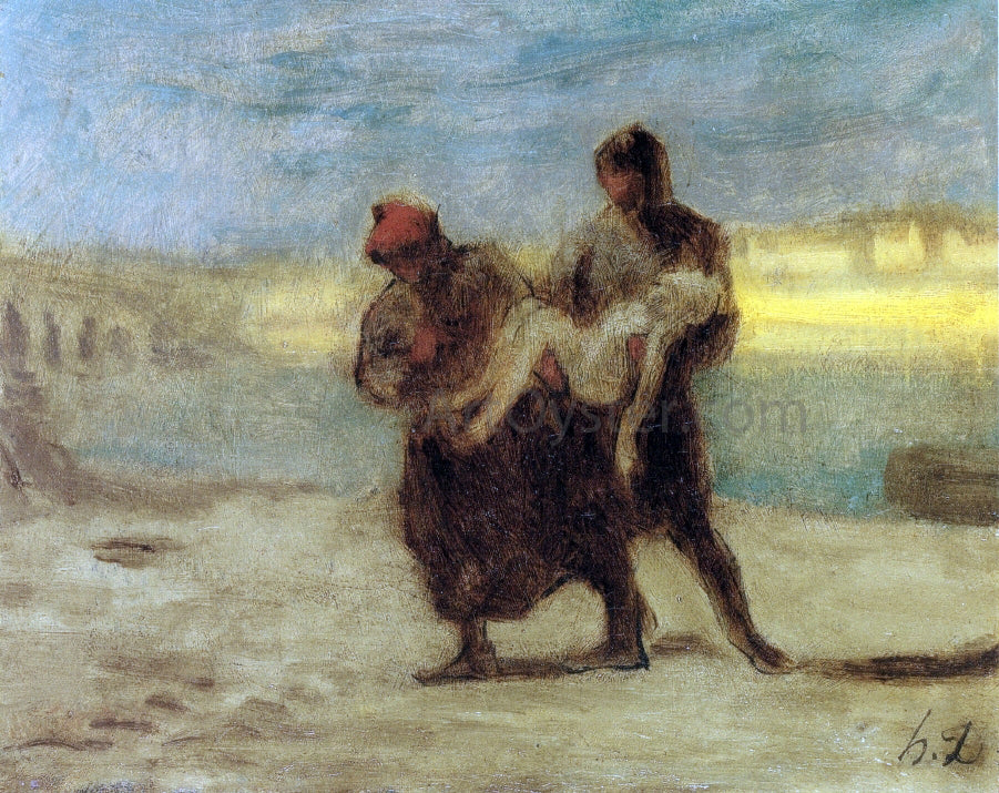  Honore Daumier The Rescue - Canvas Print