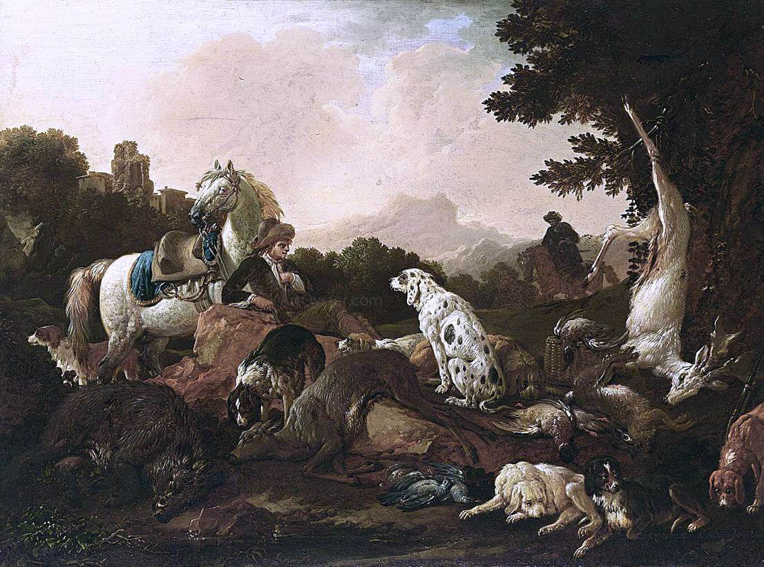  Philipp Peter Roos The Rest After the Hunt - Canvas Print