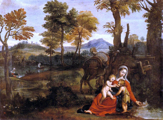  Domenichino The Rest on the Flight into Egypt - Canvas Print