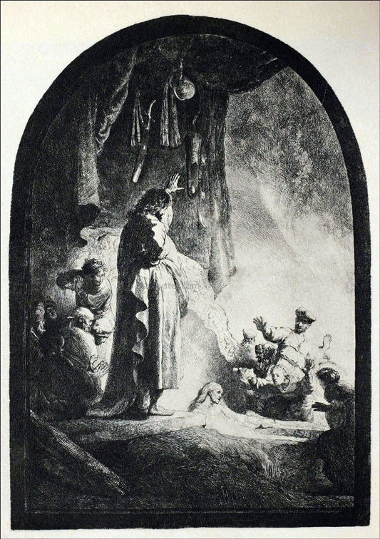  Rembrandt Van Rijn The Resurrection of Lazurus; a Large Print - Canvas Print
