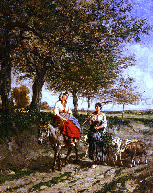  Jules Jacques Veyrassat The Return Home - Canvas Print