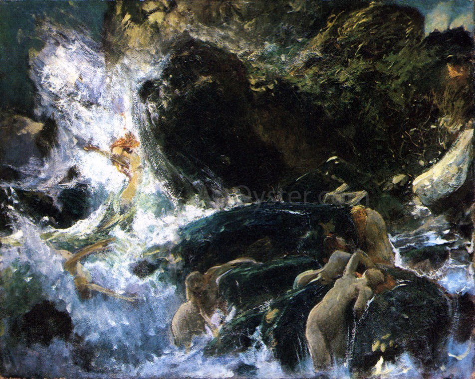  Hans Makart The Rhinemaidens - Canvas Print