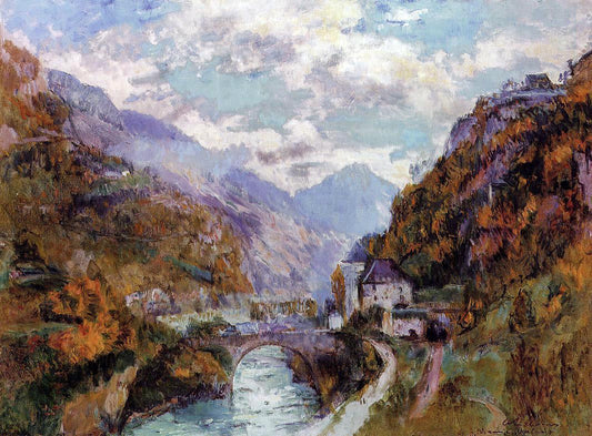  Albert Lebourg The Rhone at Saint-Maurice, Valais (also known as Switzerland) - Canvas Print