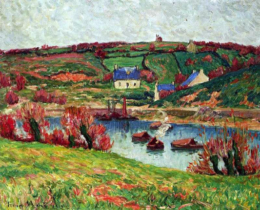  Henri Moret The River at Douaelan-sur-Mer - Canvas Print