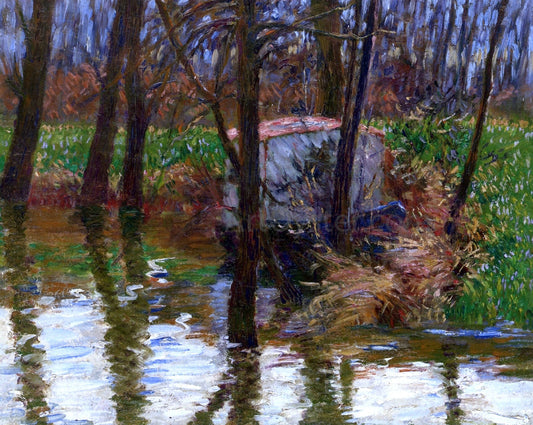  John Leslie Breck The River Epte with Monet's Aelier-Boat - Canvas Print