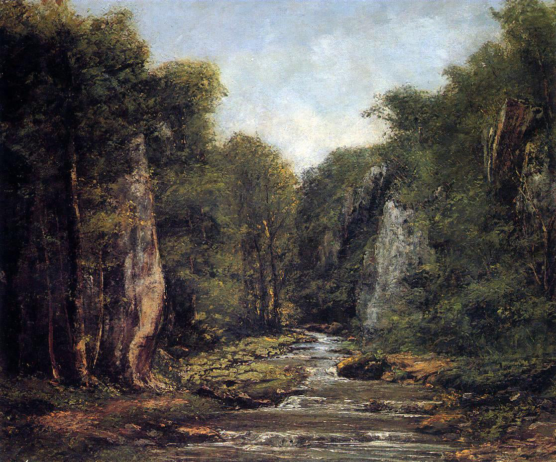  Gustave Courbet The River Plaisir-Fontaine - Canvas Print