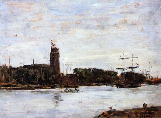  Eugene-Louis Boudin The River Scheldt - Canvas Print