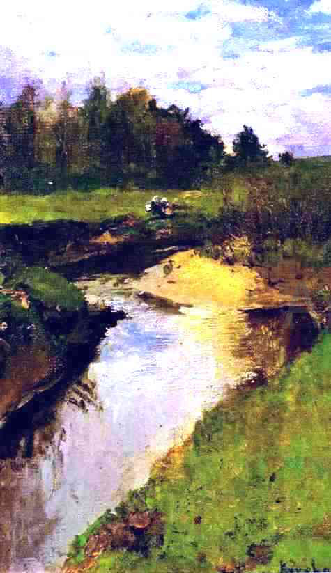  Constantin Alexeevich Korovin The River Vorya at Abramtsevo. - Canvas Print