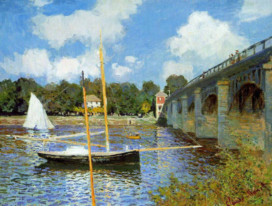  Claude Oscar Monet A Road Bridge at Argenteuil - Canvas Print