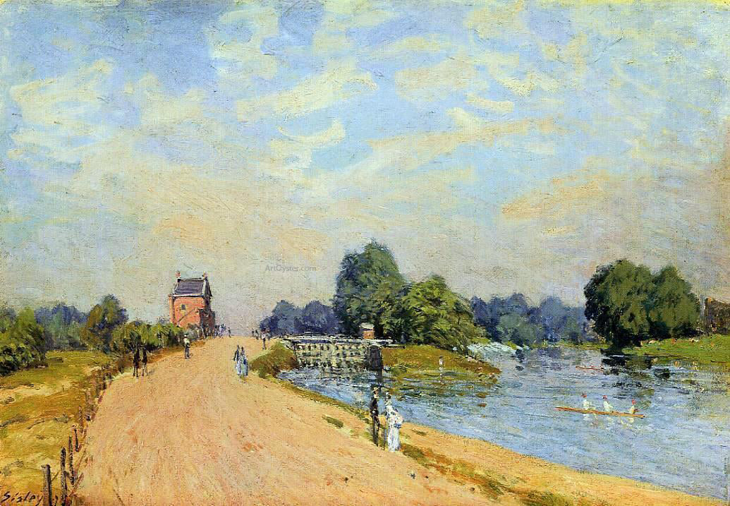  Alfred Sisley The Road from Hampton Court - Canvas Print