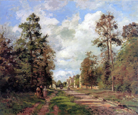  Camille Pissarro The Road to Louveciennes at the Outskirts of the Forest (also known as The Louveciennes Road) - Canvas Print